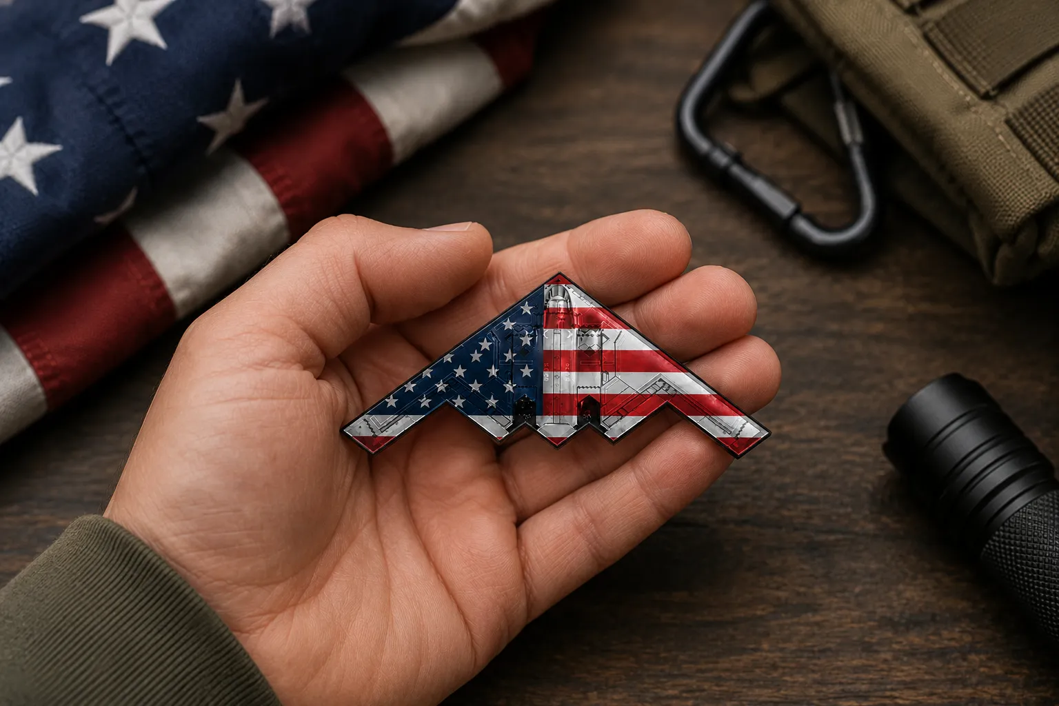 Spirit of 76 B-2 Stealth Bomber Challenge Coin — USA 250th Anniversary